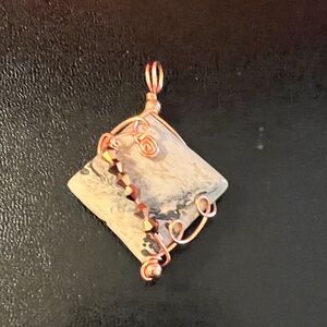 🌻3 for $21.  Handcrafted Copper Wire Wrapped Stone Pendant